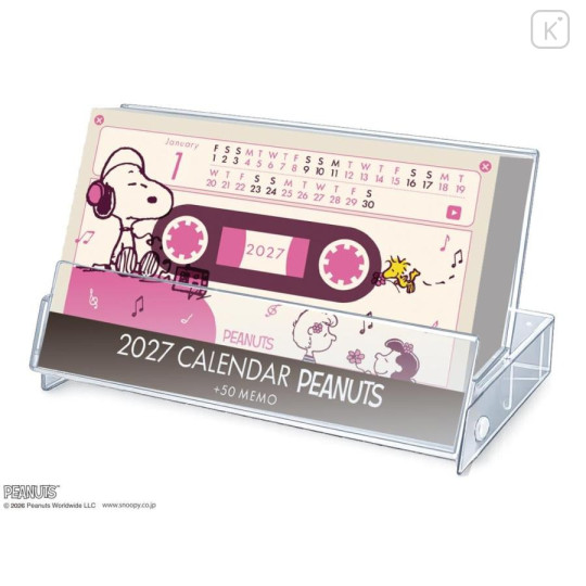 Japan Peanuts Desk Calendar - Snoopy & Woodstock : Cassette Style 2027 - 1