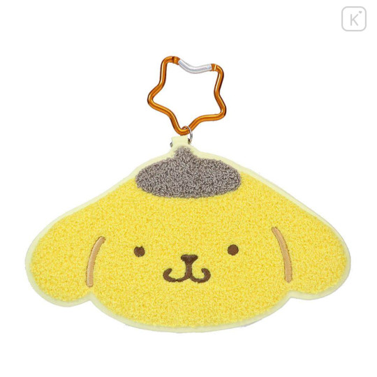 Japan Sanrio Big Sagara Embroidery Bag Charm Keychain - Pompompurin : Face Smile - 1
