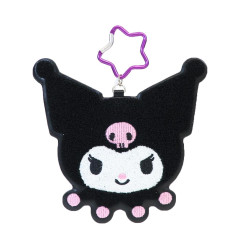 Japan Sanrio Big Sagara Embroidery Bag Charm Keychain - Kuromi : Face Smile