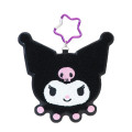 Japan Sanrio Big Sagara Embroidery Bag Charm Keychain - Kuromi : Face Smile - 1