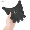 Japan Sanrio Big Sagara Embroidery Bag Charm Keychain - Kuromi : Face Smile - 3