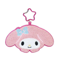 Japan Sanrio Big Sagara Embroidery Bag Charm Keychain - My Melody : Face Smile