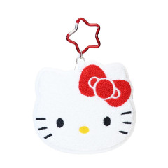 Japan Sanrio Big Sagara Embroidery Bag Charm Keychain - Hello Kitty : Face Smile