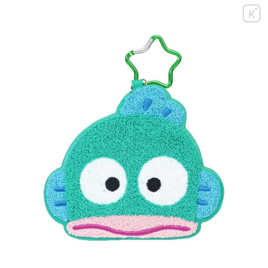 Japan Sanrio Big Sagara Embroidery Bag Charm Keychain - Hangyodon : Face Smile - 1