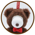 Japan Peanuts Fluffy Hooded Bear Fine Face Mini Mascot Holder - Snoopy : Brown - 2