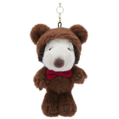 Japan Peanuts Fluffy Hooded Bear Mascot Holder - Snoopy : Brown
