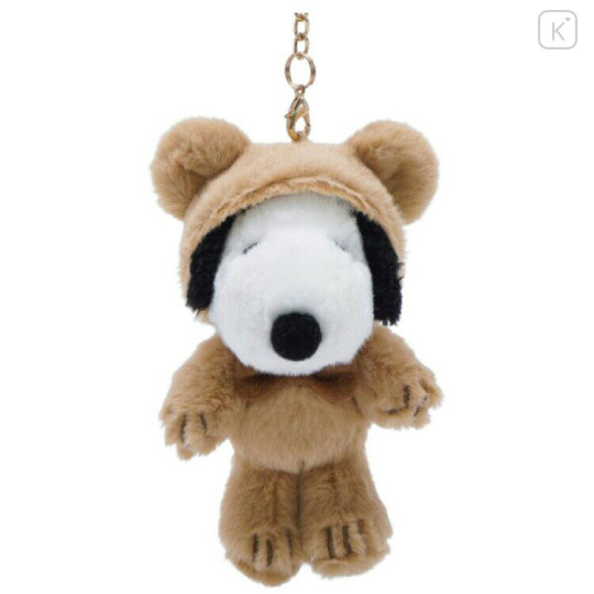 Japan Peanuts Fluffy Hooded Bear Mascot Holder - Snoopy : Mocha - 1