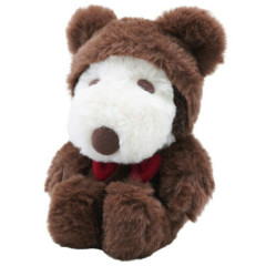 Japan Peanuts Fluffy Hooded Bear Plush Toy - Snoopy : Brown