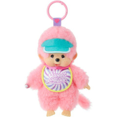 Japan Monchhichi Plush Keychain - Monchhichi-chan : Sweet Lollipop Pink