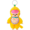 Japan Monchhichi Plush Keychain - Monchhichi-chan : Sweet Lollipop Orange - 1