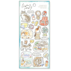 Japan Mind Wave Nyankobiyori Sticker - Public Bath