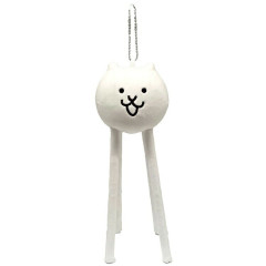 Japan The Battle Cats Mini Fluffy Plush Keychain - Gross Cat