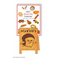 Japan Bread Thief Desk Calendar Wood Clip Stand - 2027