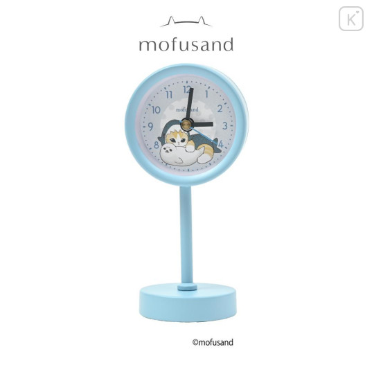 Japan Mofusand Decorative Table Alarm Clock on Stand - Shark Cat Blue - 1