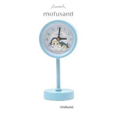 Japan Mofusand Decorative Table Alarm Clock on Stand - Shark Cat Blue