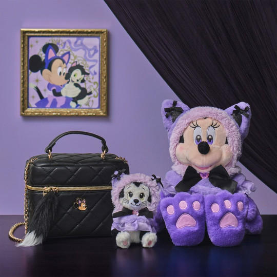 Japan Disney Store Plush Keychain Bag Charm - Cat Minnie And Figaro - 2