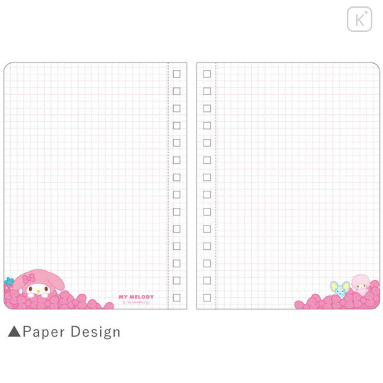 Japan Sanrio B6 Grid Notebook - My Melody : Fun With Friends - 3