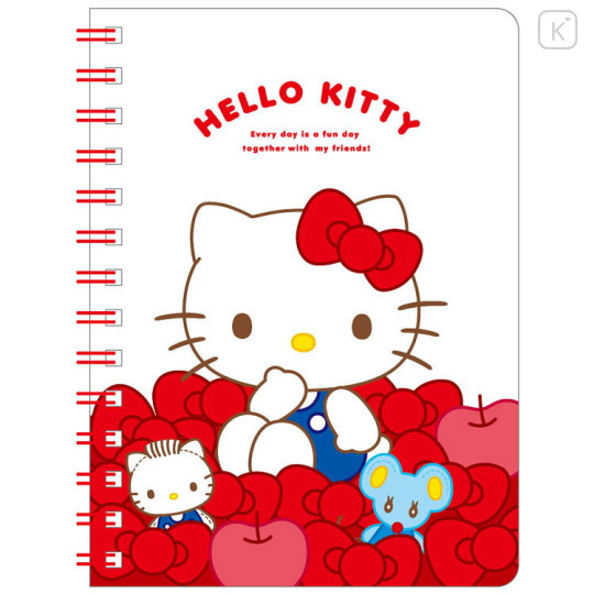 Japan Sanrio B6 Grid Notebook - Hello Kitty : Fun With Friends - 1