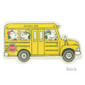 Japan Peanuts Desk Organizer Accessory Tray - Snoopy : Brothers Siblings School Bus Yellow - 2
