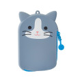 Japan Silicone Card & Coin Pouch - Bicolor Cat - 1