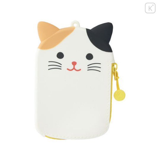 Japan Silicone Card & Coin Pouch - Calico Cat - 1
