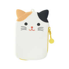 Japan Silicone Card & Coin Pouch - Calico Cat