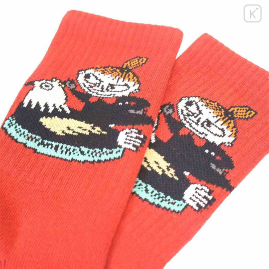 Japan Moomin Embroidered Low Crew Socks - Little My : Chicken Red - 2