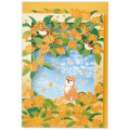 Japan Hallmark 3D Greeting Card - Autumn Osmanthus and Shiba Inu - 2