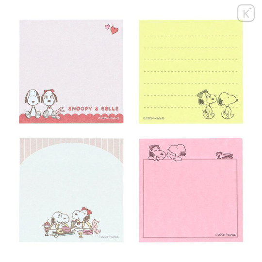 Japan Peanuts Tack Memo Sticky Notes - Snoopy & Belle : Ivory - 3
