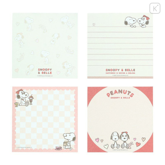 Japan Peanuts Square Memo - Snoopy & Belle : Ivory - 3