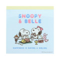 Japan Peanuts Square Memo - Snoopy & Belle : Light Blue - 1