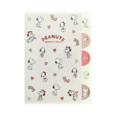 Japan Peanuts 5 Pockets A4 Clear File - Snoopy & Belle : Ivory