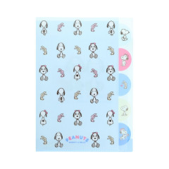 Japan Peanuts 5 Pockets A4 Clear File - Snoopy & Belle : Light Blue