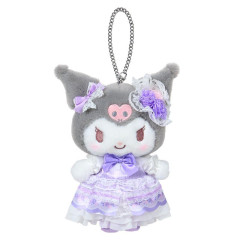Japan Sanrio Original Mascot Holder - Kuromi : Fairy Tale Party Frills Lace Dress