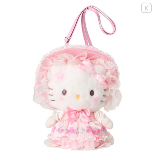 Japan Sanrio Original Plush Pochette Crossbody Shoulder Bag - Hello Kitty : Fairy Tale Party Frills Lace Dress - 1