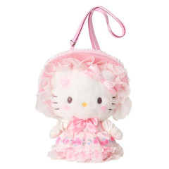 Japan Sanrio Original Plush Pochette Crossbody Shoulder Bag - Hello Kitty : Fairy Tale Party Frills Lace Dress
