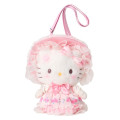 Japan Sanrio Original Plush Pochette Crossbody Shoulder Bag - Hello Kitty : Fairy Tale Party Frills Lace Dress - 1