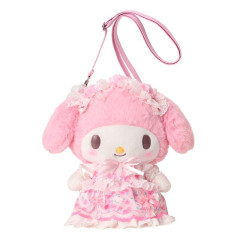 Japan Sanrio Original Plush Pochette Crossbody Shoulder Bag - My Melody : Fairy Tale Party Frills Lace Dress