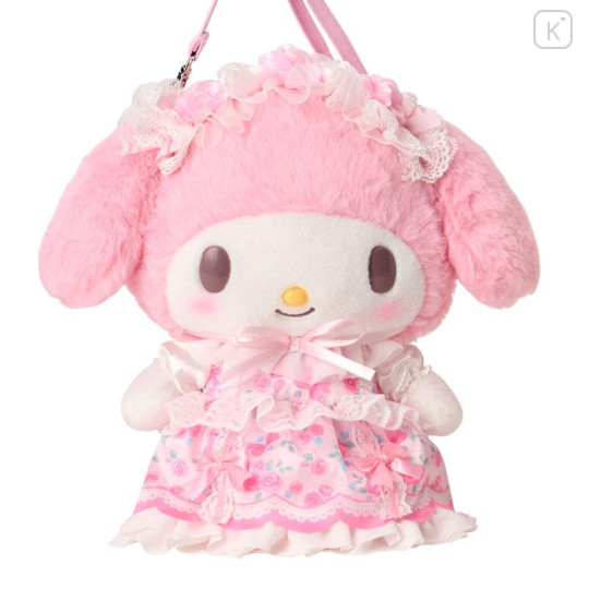 Japan Sanrio Original Plush Pochette Crossbody Shoulder Bag - My Melody : Fairy Tale Party Frills Lace Dress - 2