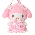 Japan Sanrio Original Plush Pochette Crossbody Shoulder Bag - My Melody : Fairy Tale Party Frills Lace Dress - 2