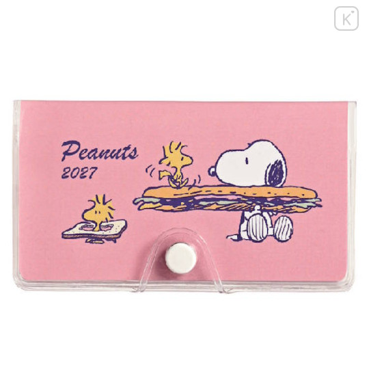 Japan Peanuts Mini Planner Monthly Schedule Book - Snoopy & Woodstock : Sandwich Pink 2027 - 1