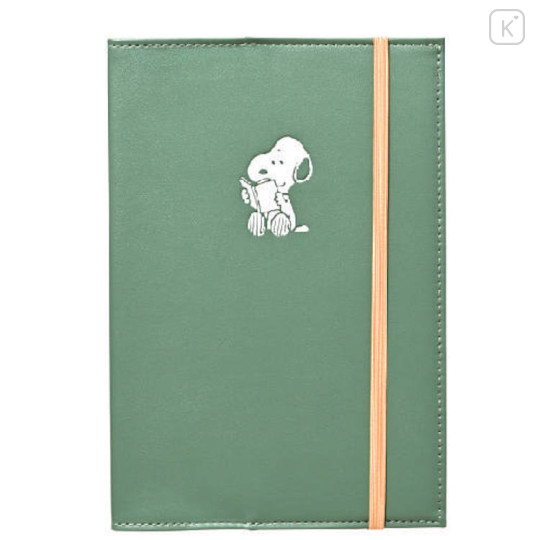 Japan Peanuts B6 Monthly Schedule Book - Snoopy : Faux Leather Green 2027 - 1