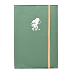 Japan Peanuts B6 Monthly Schedule Book - Snoopy : Faux Leather Green 2027