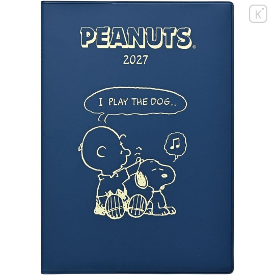 Japan Peanuts B6 Monthly Schedule Book - Snoopy : Charlie Navy Gold 2027 - 1