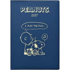 Japan Peanuts B6 Monthly Schedule Book - Snoopy : Charlie Navy Gold 2027