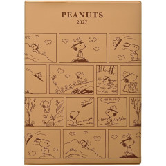 Japan Peanuts B6 Monthly Schedule Book - Snoopy : Nature Comics Caramel Brown 2027