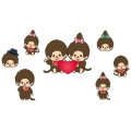 Japan Monchhichi 4 Size Sticker - Monchhichi-chan & Monchhichi-kun : A - 2