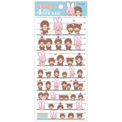 Japan Monchhichi 4 Size Sticker - Monchhichi-chan & Monchhichi-kun : B