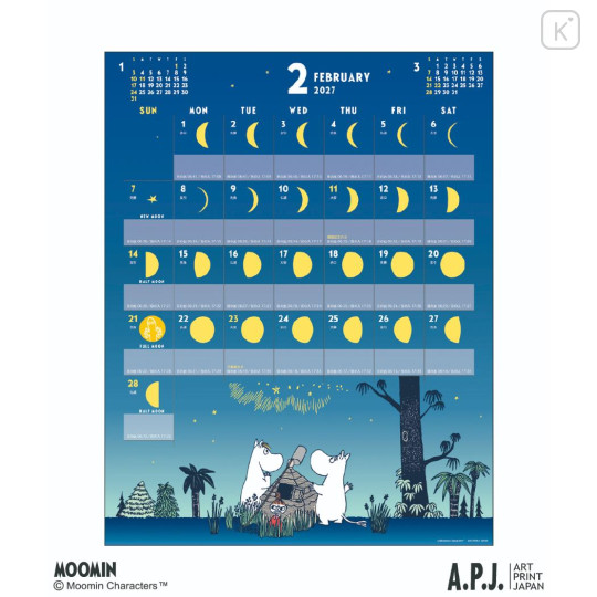 Japan Moomin Wall Calendar (L) - Moon 2027 - 3