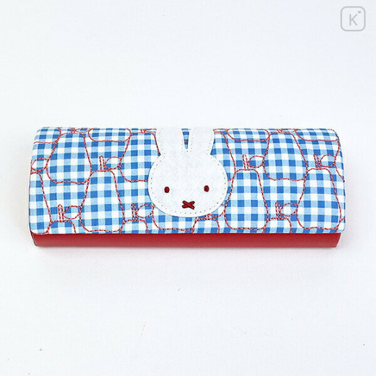 Japan Miffy Glasses Case - Miffy : Gingham Pop Blue - 2